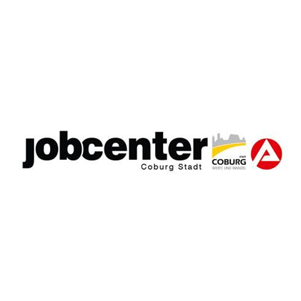 Das Logo des Jobcenters Coburg Stadt besteht aus dem schwarzen Schriftzug des Jobcenters, sowie den Logos der Stadt Coburg und der Bundesagentur für Arbeit.